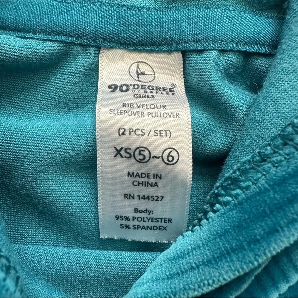90 Degree By Reflex Turquoise Velour Set Size XS